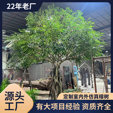 定制各式仿真榕树玻璃钢大树1:1复刻室内商场主题酒店大型假树