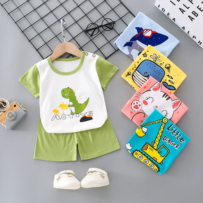 Детский летний комплект с пряжками на плечах