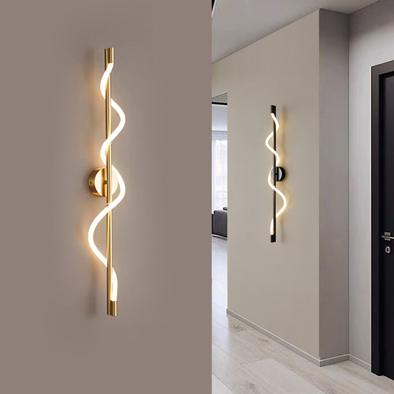 Minimalist Line Wall Lamp Light Luxury Bedroom Bedside Lamp Designer Living Room Sofa Background Wall Stair Note Atmosphere Lamp