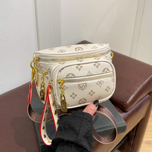 (Cross-border trading), shoulder bag, fashionable bag strap with zipper one shoulder, chest bag, high-end