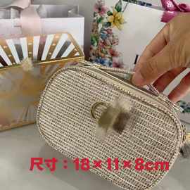 迪家2025新品圣诞赠礼金丝化妆包手拿包可DIY背包金色礼盒包装