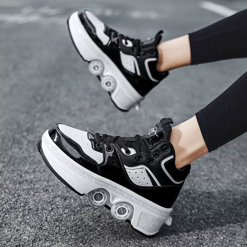 Детские Heelys для девочек, четырехколесные прогулочно-скользящие обувь для взрослых, автоматическое сжатие роликов для мужчин