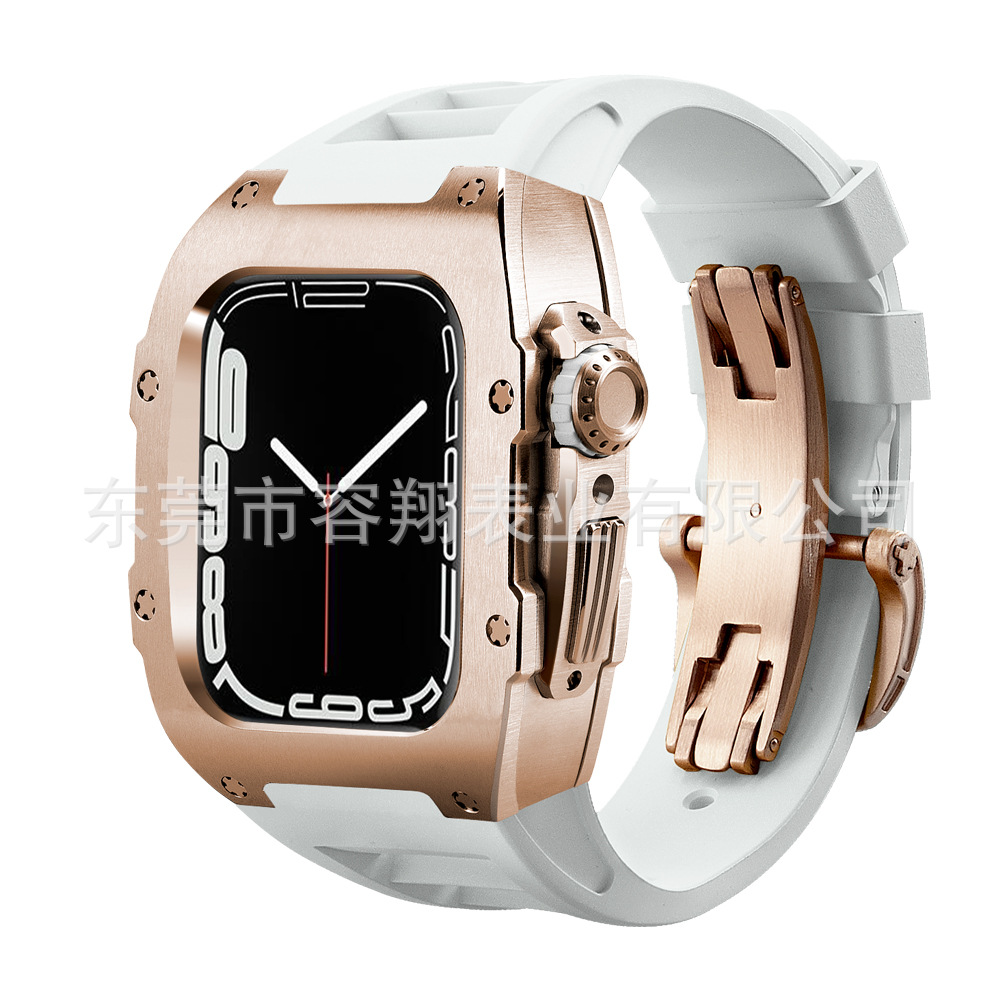 Adecuado para Apple applewatch 8/7/6/5 modificado reloj Correa protectora Shell iwatch caja de reloj de acero inoxidable