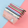 Cartoon capacious polyurethane pencil case, stationery for elementary school students, waterproof triangular storage system, Korean style, cat