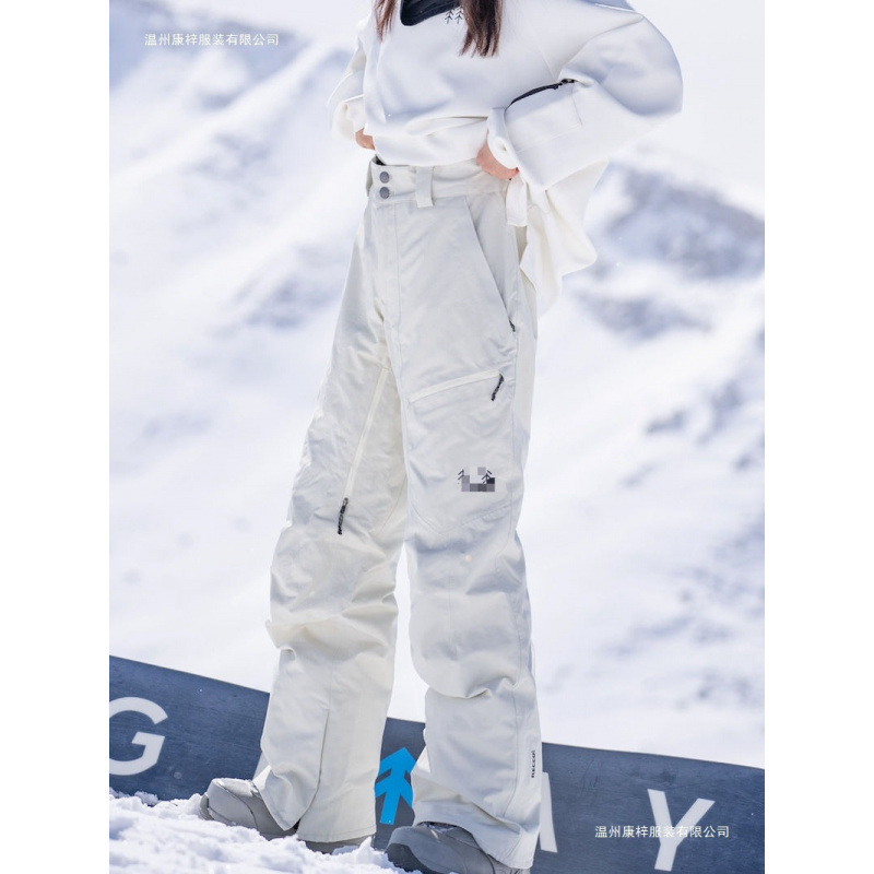 2025 Snowboarding Pants Women's Men's Windproof and Waterproof 3L Ski Pants Warm Cotton Ski Pants Men's Wh