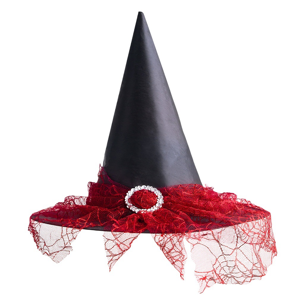 Decoración de Halloween accesorios bruja sombrero adulto niños Cosplay bruja sombrero tocado vestido Oxford tela
