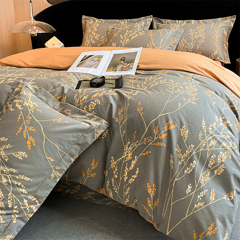 High-End Brushed Cotton Four-Piece Bedding Set, Pure Cotton Bed Sheetss, Quilt Cover, Single Bed Three-Piece Bed Sheetss and Fitted Bed Sheetss High-End Brushed Cotton Four-Piece Bedding Set, Pure Cotton Bed Sheetss, Quilt Cover, Single Bed Three-Piece Bed Sheetss and Fitted Bed Sheetss