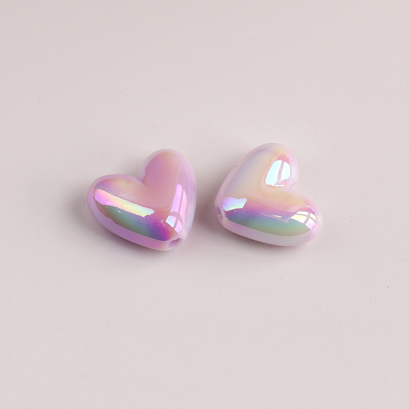 2g Weight Beads Jewelry Making Type DIY Ornament Accessories Classification 1 Piece Quantity Acrylic Material Heart Shape Pattern All Seasons Season Plating Design Simple Style Style 1 Piece Acrylic Heart Shape Beads DIY Ornament Accessories 4