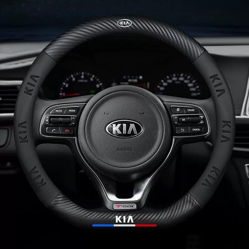 Auto volante cubierta de impresión de fibra de carbono logotipo de automóvil cubierta de cuero super delgada ventilación antideslizante venta directa de varios modelos de fábrica