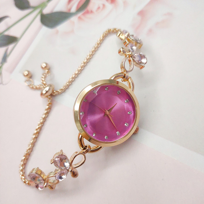 Korean Style Floral Telescopic Rope Quartz Women's Watches display picture 8