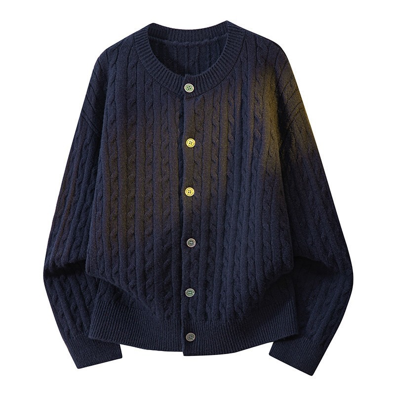 Otoño y invierno hombres perezosos cardigans de punto estilo coreano botón de cuello redondo suéter casual tendencia spot transfronterizo