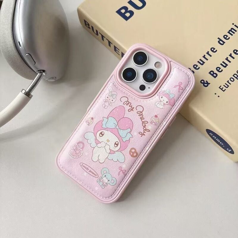 Wings Melody Is Suitable for Apple 17Promax White Powder 14 15 16 Soft Shell 13P Anti-Fall 17 Simple 13