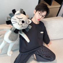 儿童装男童睡衣春秋冬款2025新款中大童家居服长袖青少年德绒保暖