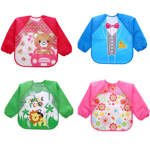 Children's overcoat EVA anti-dressing foreign trade long sleeve waterproof baby eating bib Amazon painting clothes wholesale