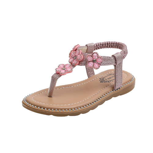 Girls Sandals  Summer New Children's Princess Shoes Baby Middle and Large Children Soft Sole Fashion Beach Sandals