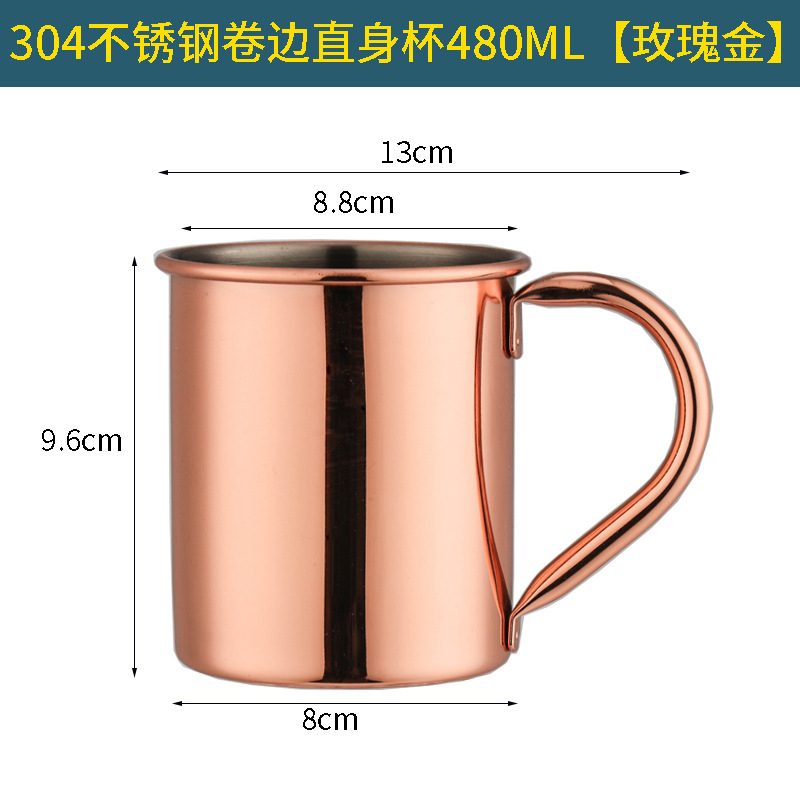 Taza de mula de Moscú de acero inoxidable 304 Taza de cóctel Mule de Moscú Taza de café Taza de cerveza
