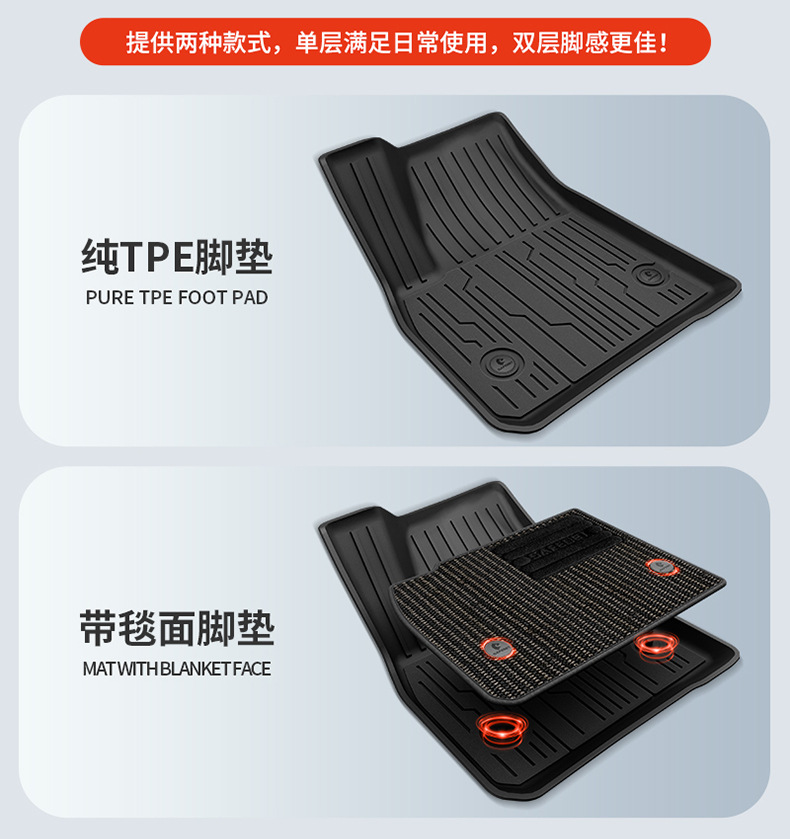 Suitable for Cadillac Ct5 Xt5, All-Weather Tpe Car Floor Mats, Car Accessories, Trunk Mat