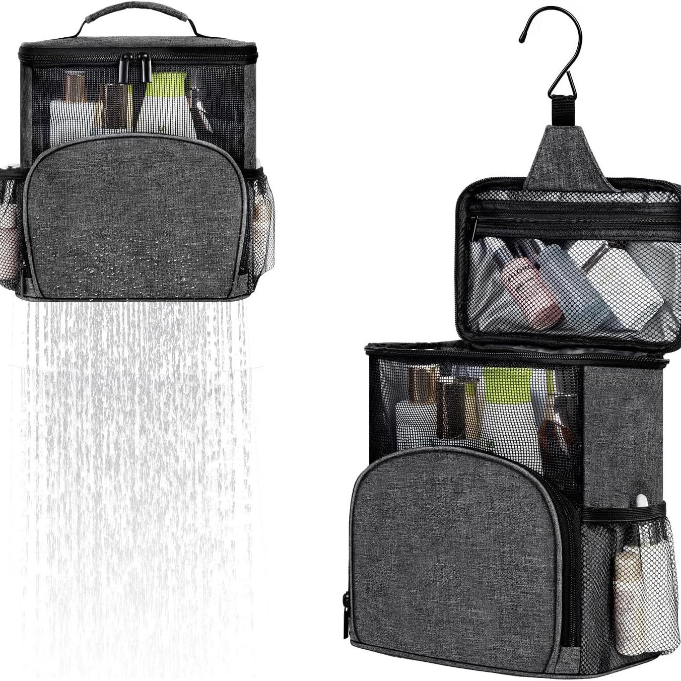 Bolsa de cosméticos impermeable de malla bolsa de lavado de gran capacidad portátil para mujeres cosméticos para hombres necesidades diarias bolsa de almacenamiento de viaje