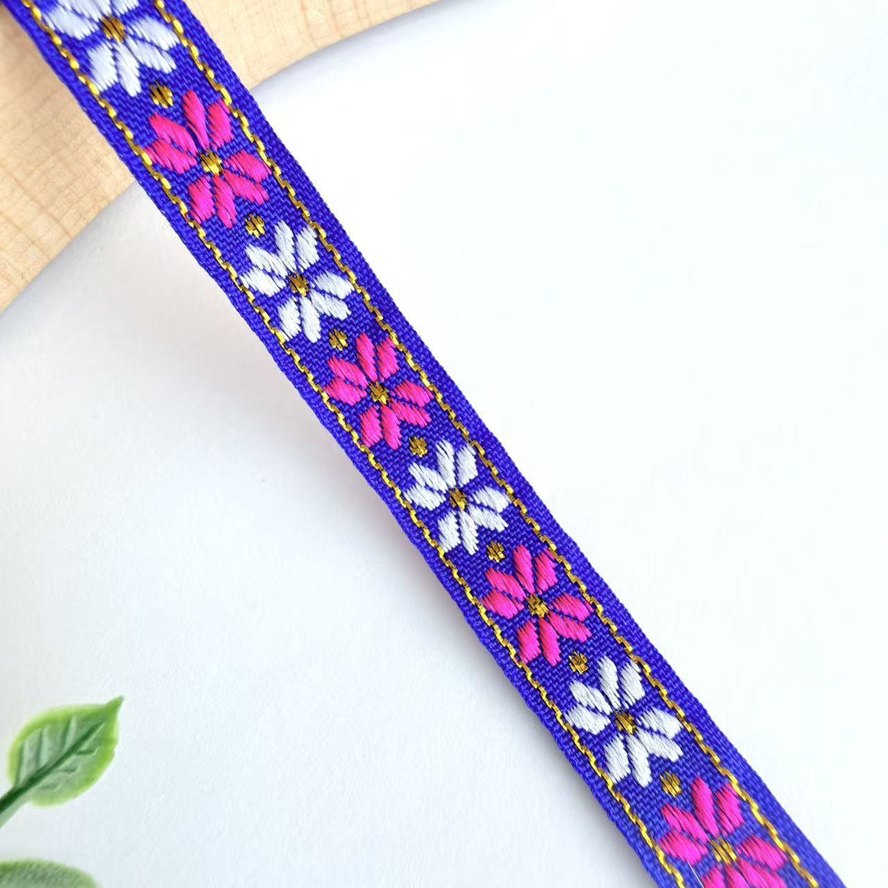 Cinta Jacquard de Estilo Étnico de 1 cm, Nylon, Decorativa, para Ropa y Manualidades image 32