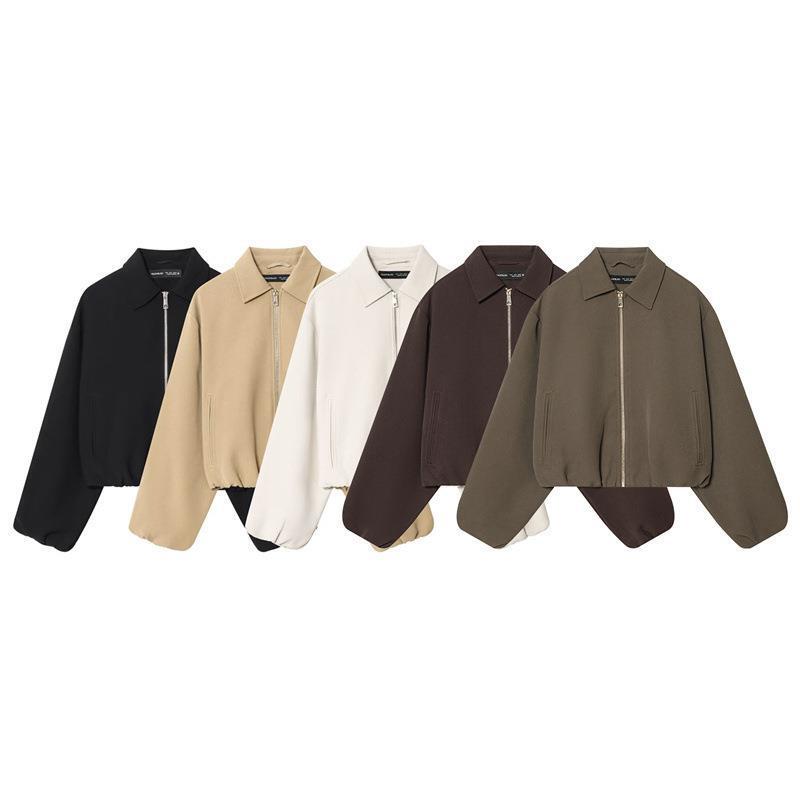 Casual Loose Zipper Jacket Puffy Amazon Cross-Border Women's Clothing Versatile for Summer Casual Loose Zipper Jacket Puffy Amazon Cross-Border Women's Clothing Versatile for Summer