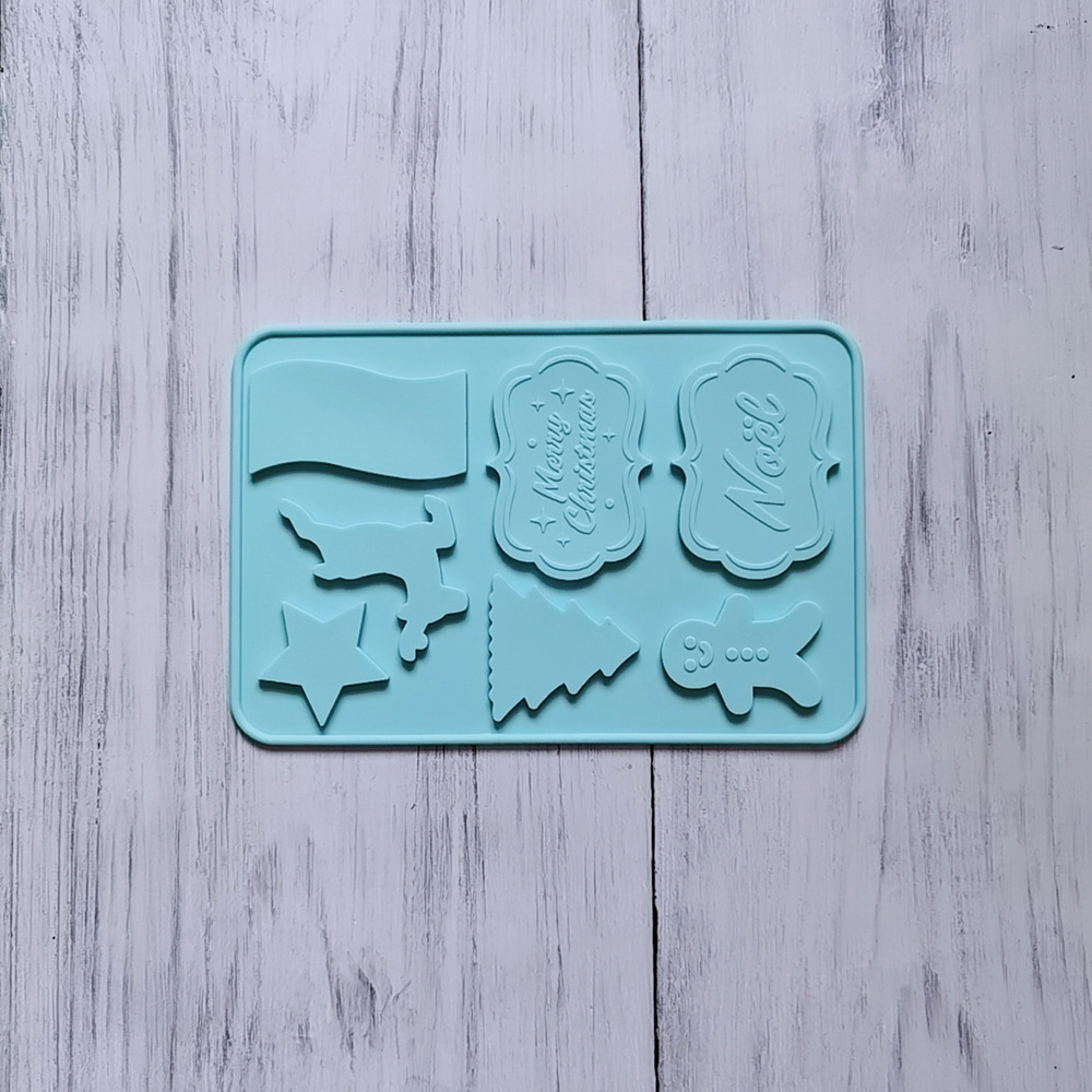 7 tarjetas de Navidad 71 molde de silicona pastel helado pudín molde de postre jabón utensilios