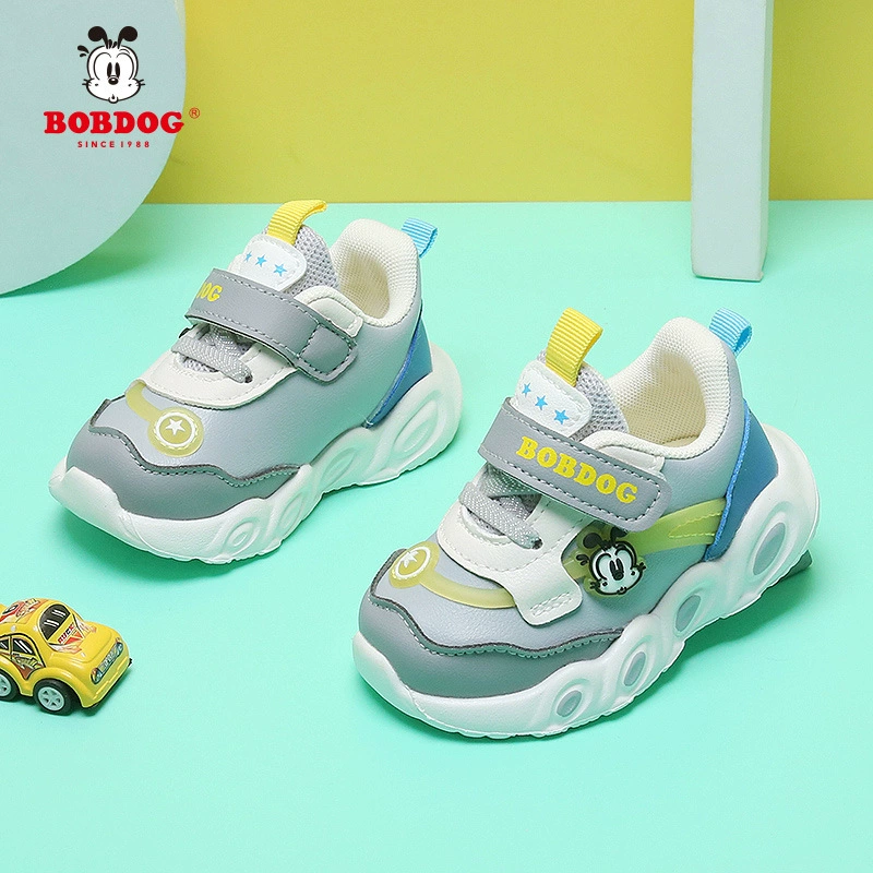 Bobdog Babb Детская обувь Детская обувь Осенняя и зимняя кожа дышащая машина обувь для мужчин и женщин