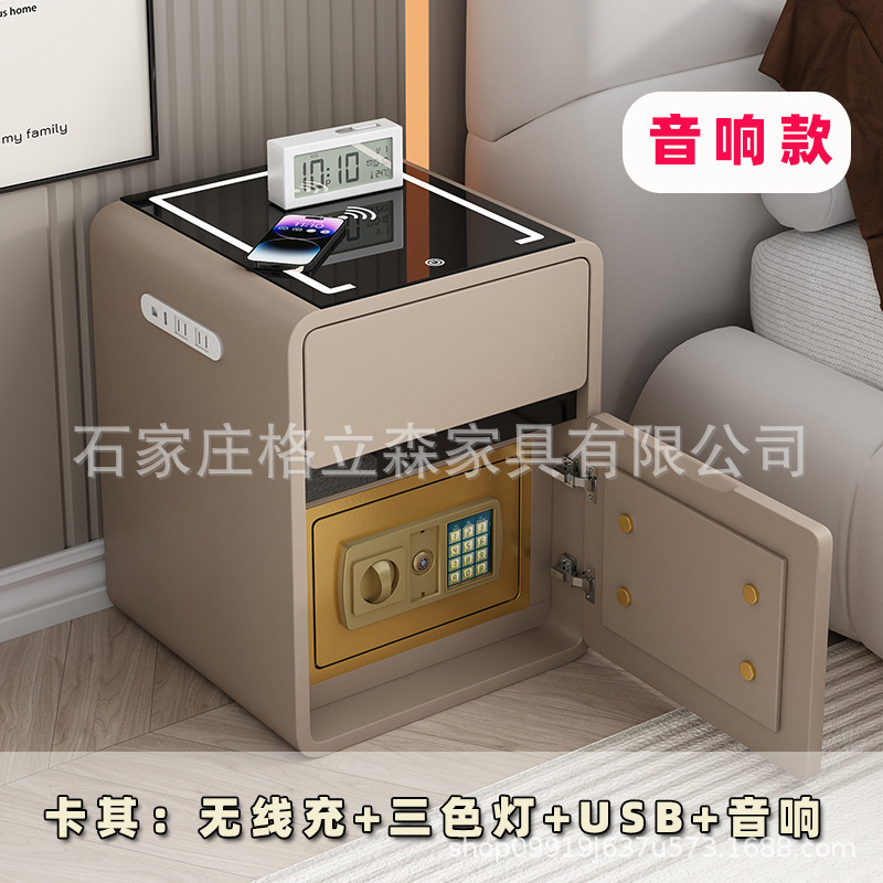 スマートなベッドの頭の箱の金庫は一体でシンプルです。|undefined