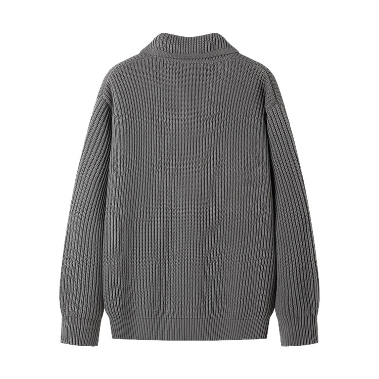 Suéter tipo abrigo para otoño e invierno, cárdigan de punto grueso para hombre, de color liso, estilo holgado, informal, para comercio exterior.