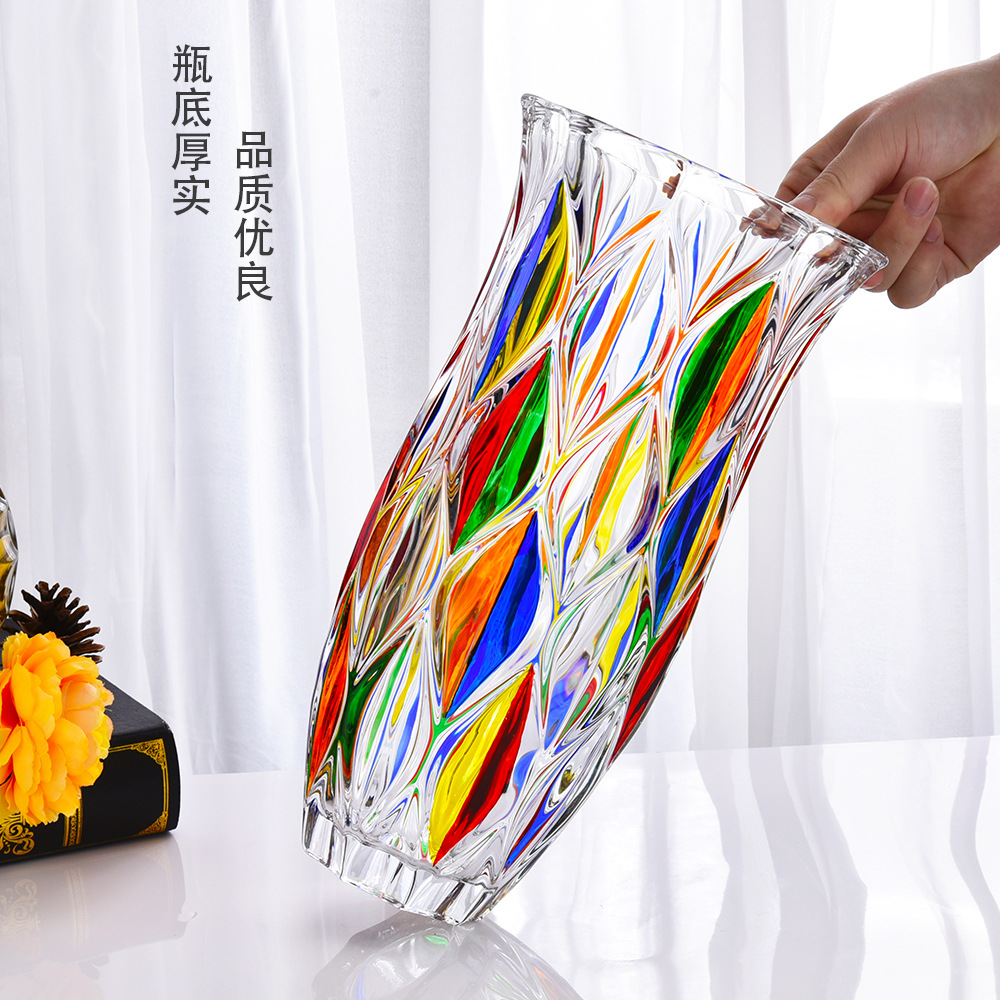 家居直播带货好物意大利同款手绘彩色花瓶水滴复古花瓶摆件高级感
