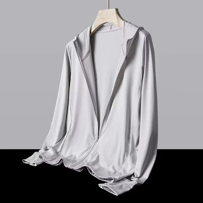 Gray mesh sun protection clothing