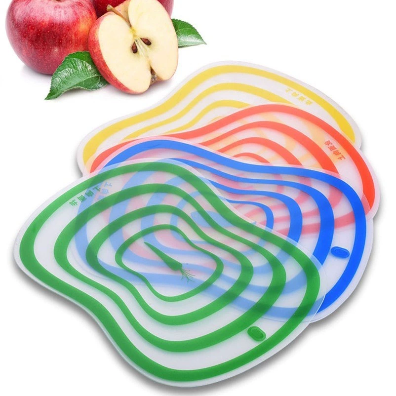 Прозрачная матовая сортировка пластиковая разделочная доска изогнутая фруктовая разделочная доска бытовая утолщение прямоугольная мини-небольшая разделочная доска