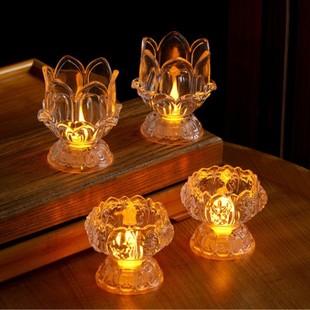 Led Transparent Lotus Candle Light Ornaments Artificial Romantic Birthday Arrangement Creative Wedding Props Everlasting Lamp