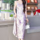 2025 Summer New Style Chinese Style Acetate Satin New Style Slimming French Gentle Style Slim Suspender Dress