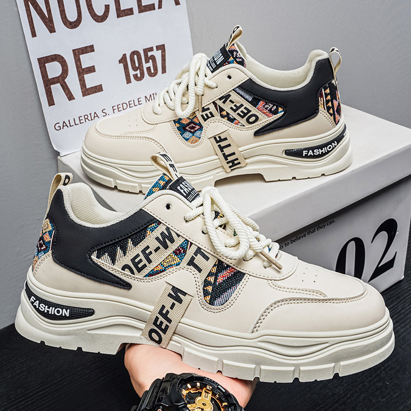 Zapatos deportivos de hombre primavera nueva tendencia universal aumento antideslizante suela gruesa resistente al desgaste zapatos deportivos casuales zapatos de hombre