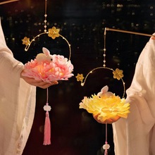 元宵春节兔子灯笼儿童手提古风diy材料包汉服拍照夜市发光花灯