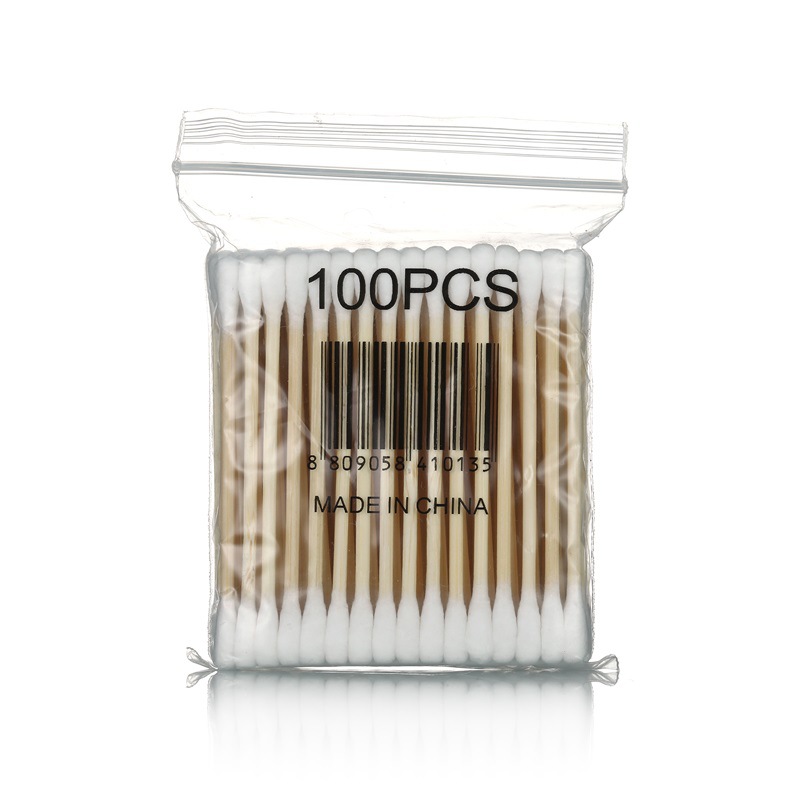 棉签100支化妆品双头棉棒一次性彩妆采耳足疗棉花棒卸妆卸妆专用