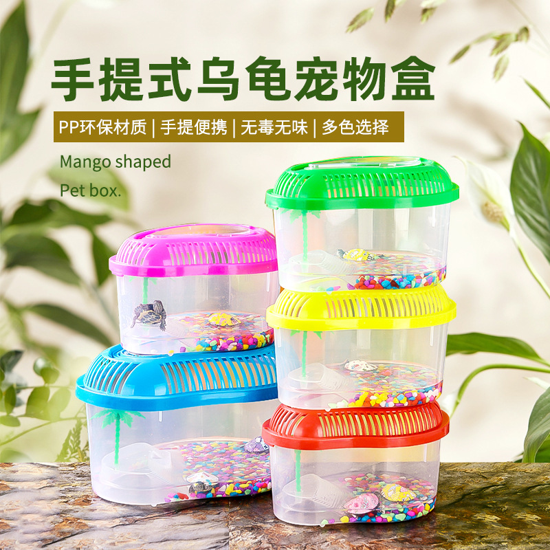 small handheld transparent plastic aquarium