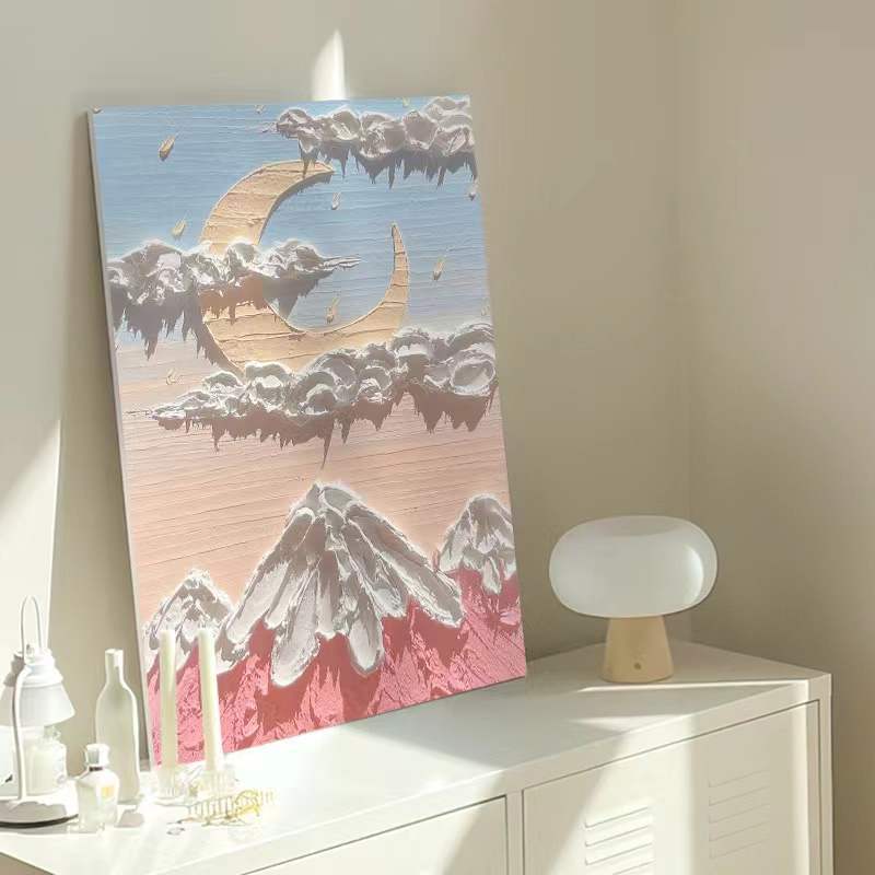 Cream Crescent Bay Quartz Sand DIY Digital Oil Painting Filled Oil Color Texture Painting Materials Hand-Filled Decorative Painting