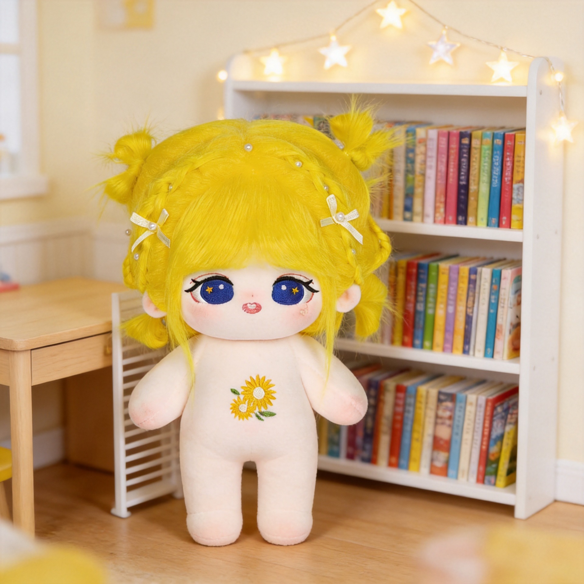 微米粒原版原创可爱黄色炸毛娃娃菊久不含衣服裸娃便宜