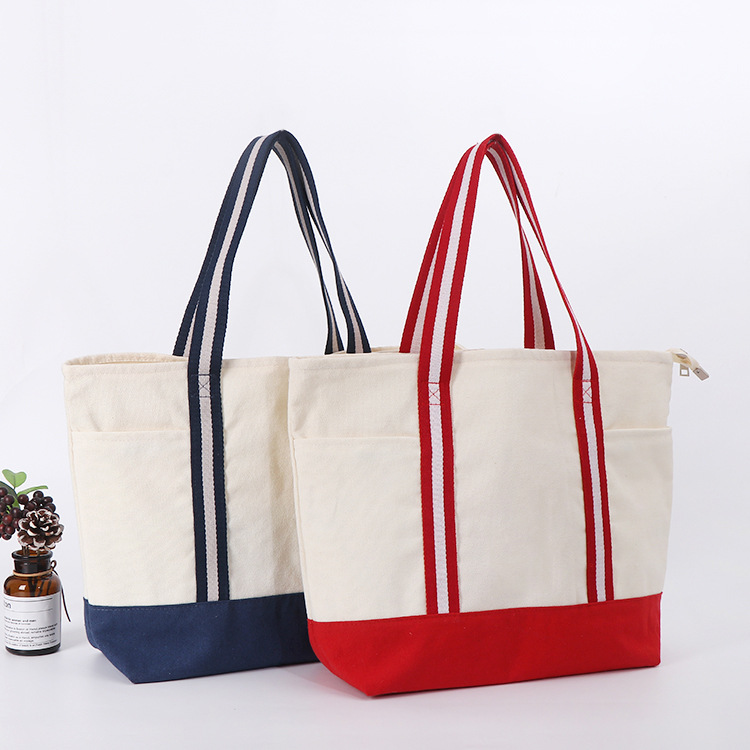 ins风手提学生帆布袋上班通勤单肩棉布袋帆布包大容量托特包批发