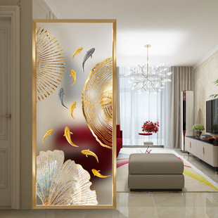 Art Glass Screen Partition Light Luxury Living Room Entrance Entrance Wash Table Iron Modern Carved Decorative Stainless Steel