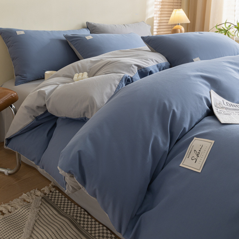 Nueva cubierta de edredón de algodón lavado con agua de una sola pieza de invierno y otoño de algodón puro para una sola persona 150x200 edredón de cuatro piezas