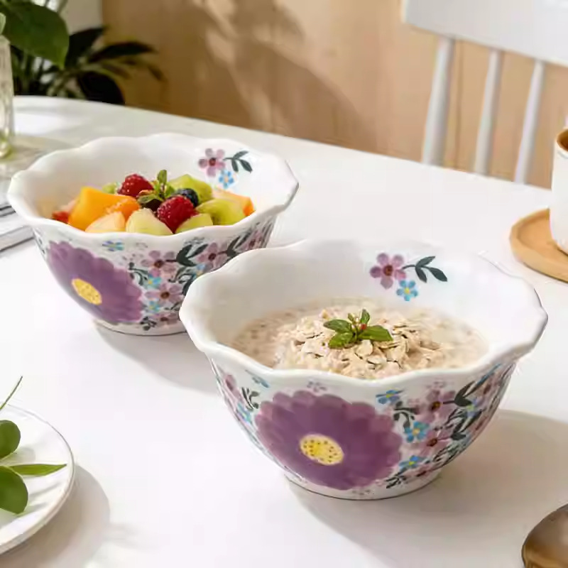 Cross-Border Wholesale of Polish Colored Ceramic Rice Bowls, High-Quality Salad Bowls, Yogurt Bowls, Oatmeal Dessert Bowls Cross-Border Wholesale of Polish Colored Ceramic Rice Bowls, High-Quality Salad Bowls, Yogurt Bowls, Oatmeal Dessert Bowls