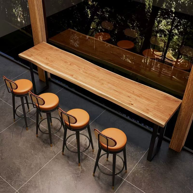 Cafe High Stool Industrial Style Backrest Bar Chair Minimalist Bar Stool Soft Package Commercial Bar Bar Table