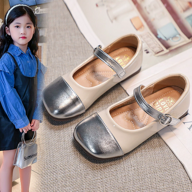 Иностранные девушки маленькие кожаные туфли 2024 весенние новые детские туфли
