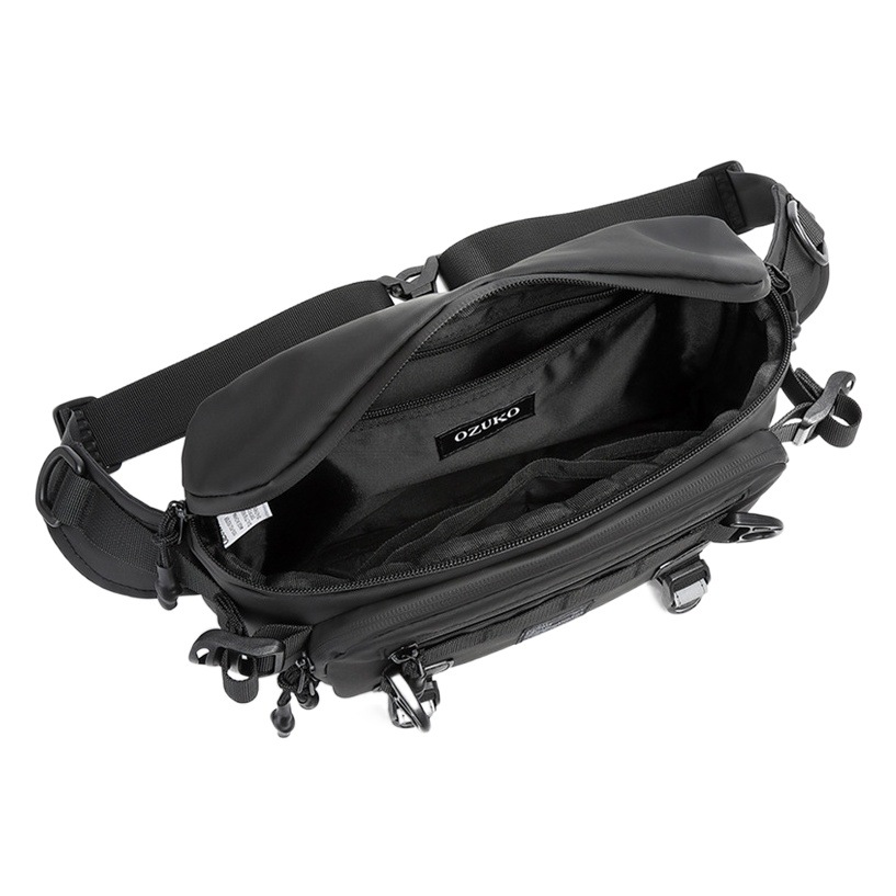 Ozuko Sports Waist Bag, Chest Bag, Lightweight and Close-Fitting Layered Storage Bag, Men's Daily Casual Crossbody Bag, Waist Bag