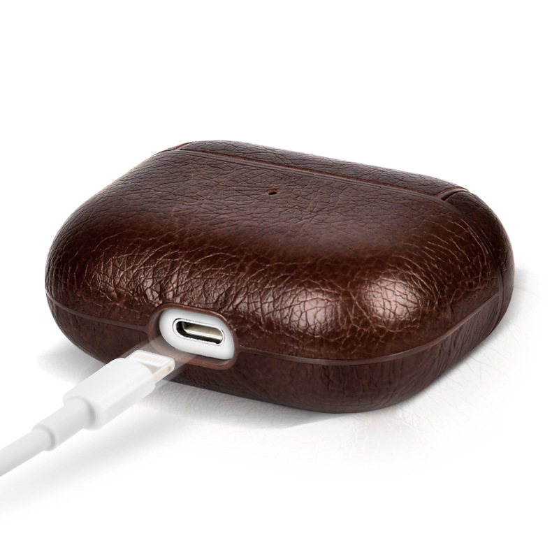Кожаный защитный чехол для наушников Apple AirPods (Pro/1/2/3/4)
