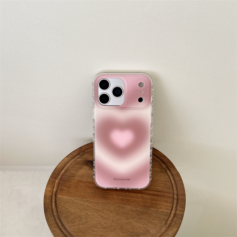 简约渐变爱心晕染适用iPhone17苹果16ProMax/15/14手机壳新款少女|undefined