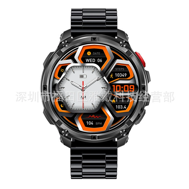 Bracelet, needle, flashlight, watch, bluetooth, tracks heartbeat, monitors oxygen level