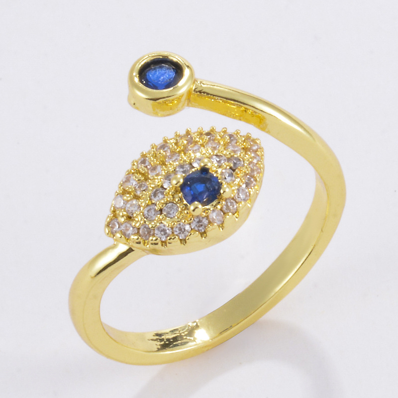 Fashion Micro-inlaid Zircon Fishtail Open Ring display picture 2